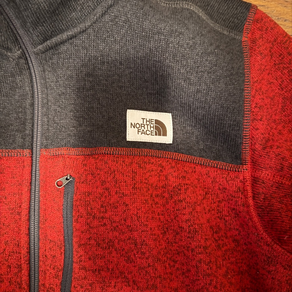 The North Face Men's Zip-Up in Red and Gray